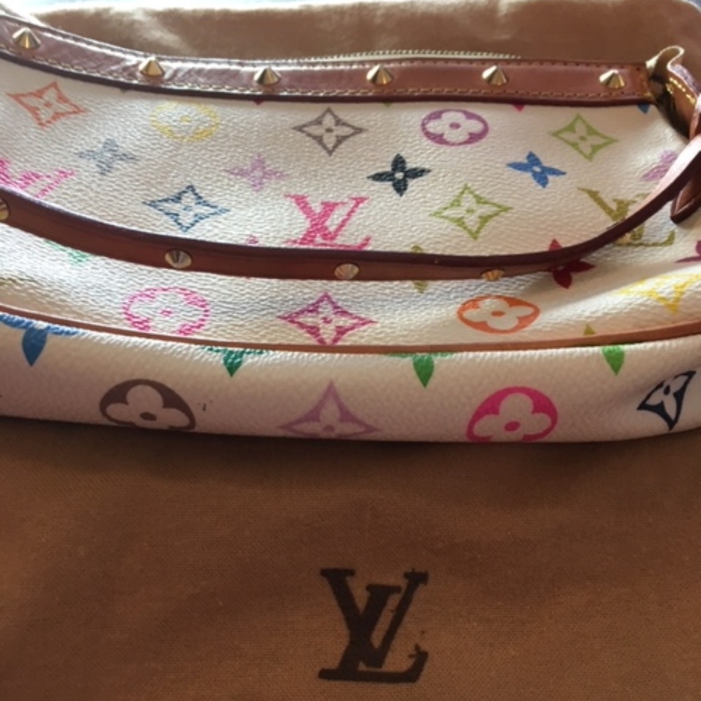 LOUIS VUITTON Multicolor Pochette in White
